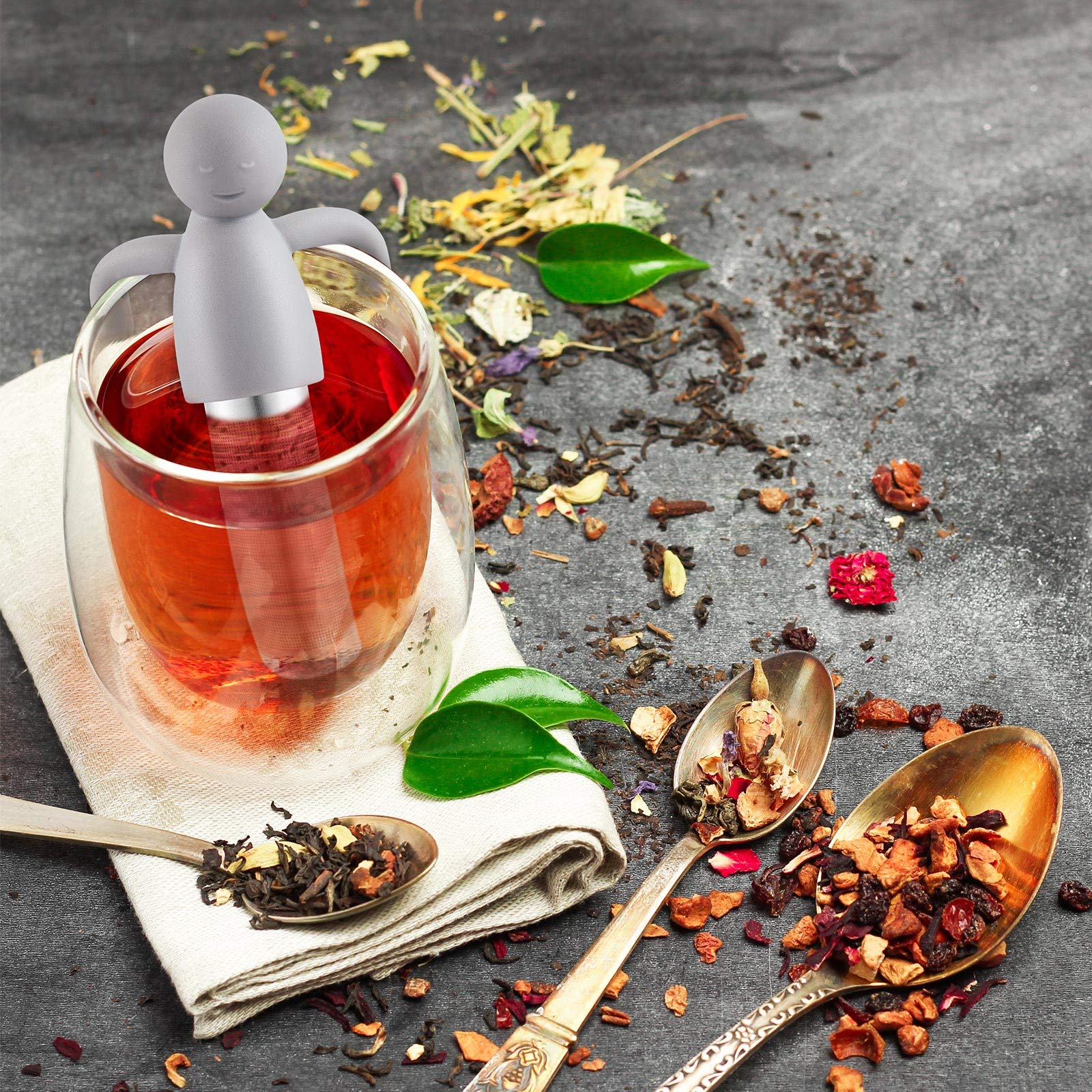 Cabilock 2PCS Cat Tea Infuser Set - Cute Loose Leaf Tea Steeper With Holder, Fine Mesh - View #6