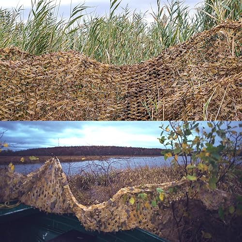 Vista 43 de Red de camuflaje de camuflaje de 20 x 20 pulgadas, 10 x 20 pulgadas, 10 x 10 pulgadas, rollo a granel de arpillera de camuflaje para caza, ciego