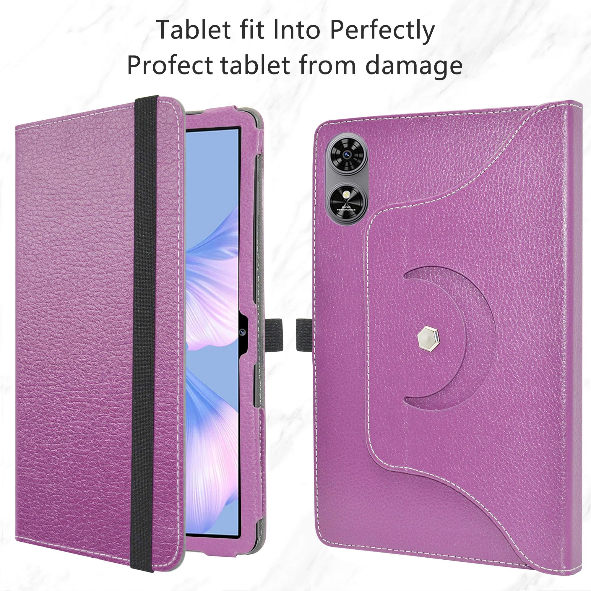 MAMA MOUTH Hülle Für OUKITEL OT6 Tablet – 360° Drehbarer Standcover Aus Kunstleder, Mit Ständerfunktion, Schutzcase Für 10,1 Zoll