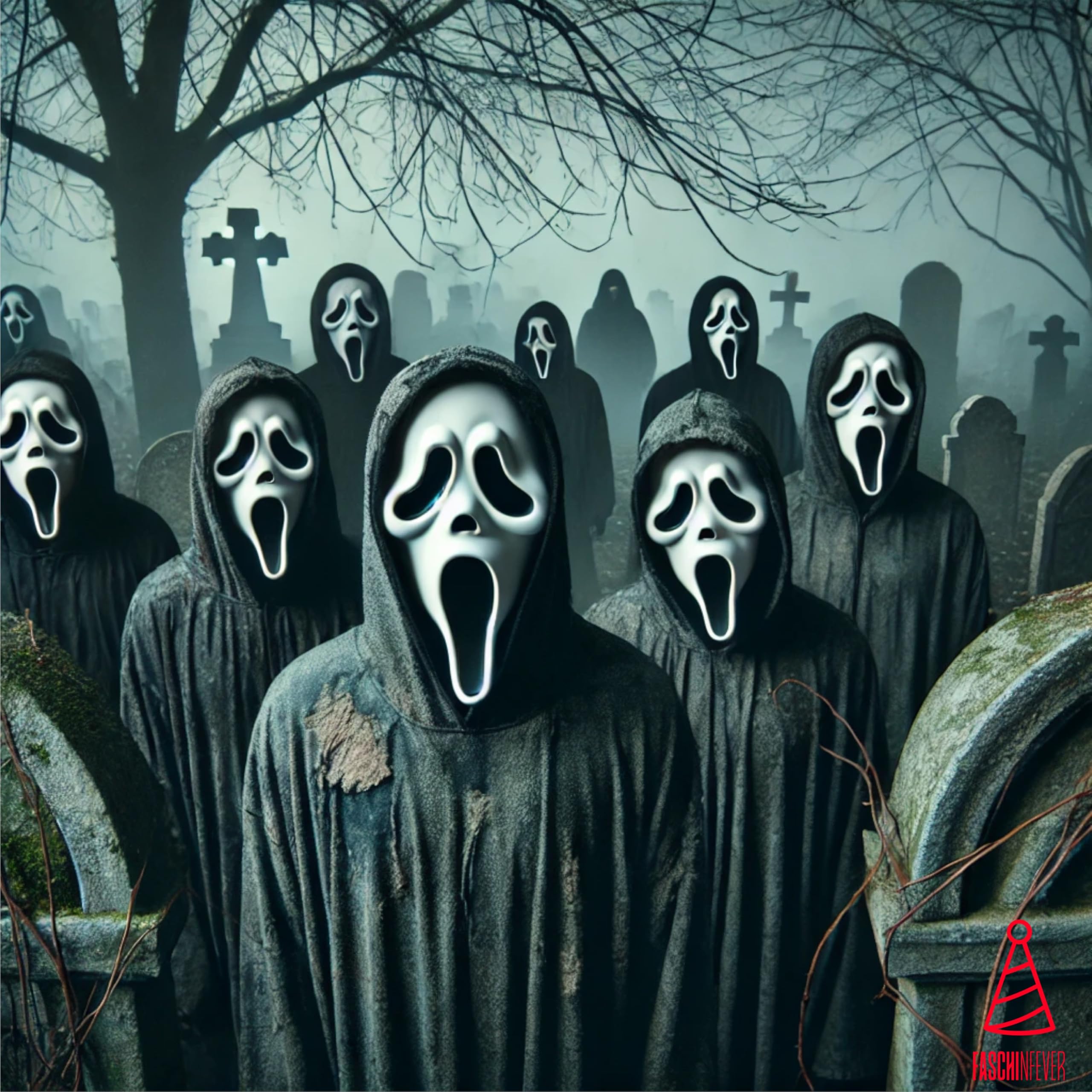 FASCHINFEVER Ghost Mask - Scream Mask Costume Mask - Ghostface Horror Fancy Dress for Halloween and Fancy Dress for Men and Women - Image 4