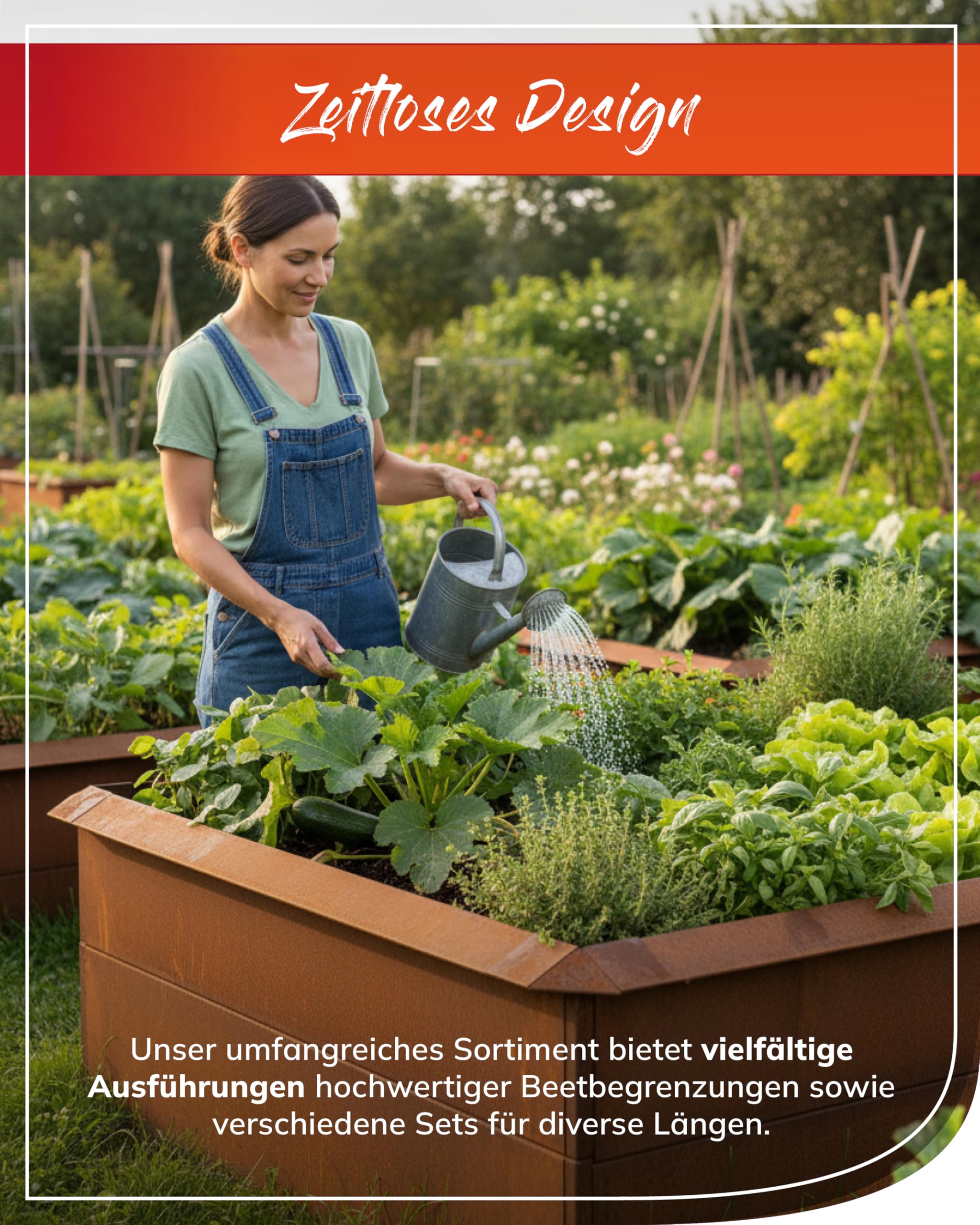 bellissa Schneckenzaun 14-teilig Rasenkante Cortenstahl 20 cm | Premium Beeteinfassung & Beetumrandung, langlebige Schneckenabwehr, Schneckenblech