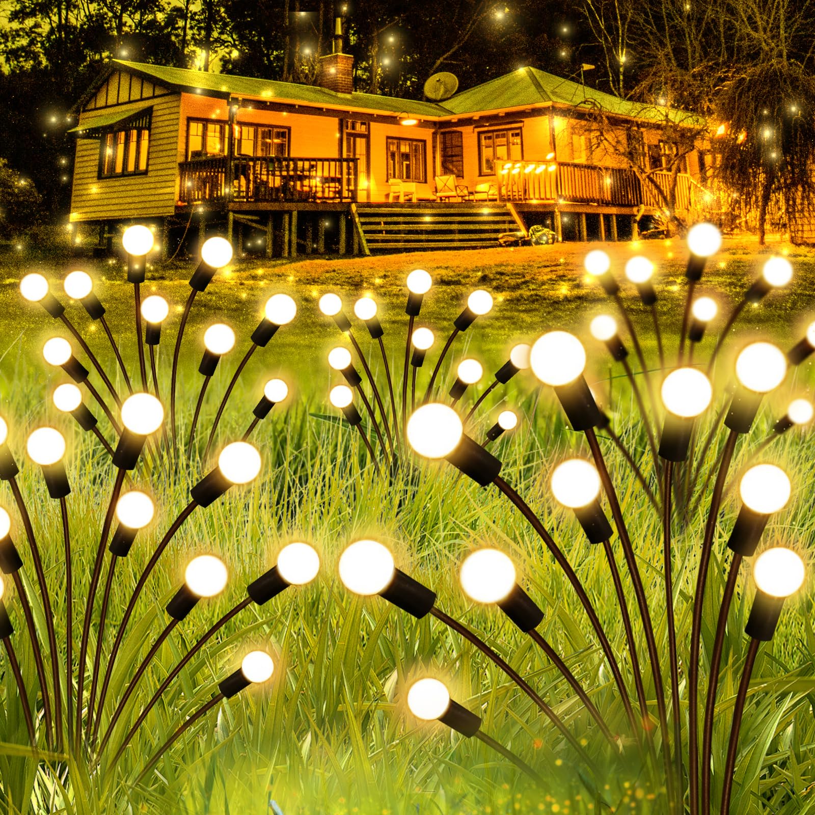 4 Pack Solar Garden Lights 6 LED Upgraded Solar Firefly Lights Outdoor Waterproof Solar Powered High Flexibility Swaying Outside Lights for Yard Pathway Lawn Patio Decoration, Warm White (B0C7G6BZQK) Amazon Price History, Amazon Price Tracker