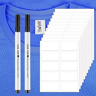 Outus 200 Pieces No-Iron Clothing Labels Wash Writable Self Adhesive Name Labels Tags with