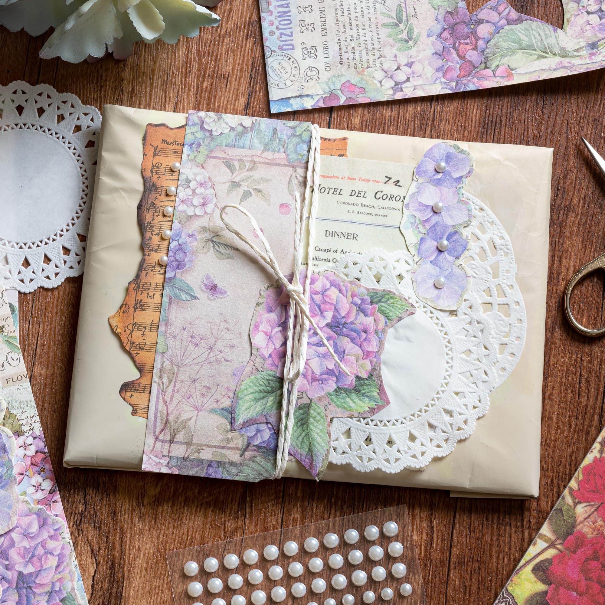 Carta Scrapbooking, 24 Fogli Carta Per Decoupage Vintage Tema Floreale Carte Decorativa Scrapbook Paper Vintage Per Fai Da Te, Biglietti Di Auguri