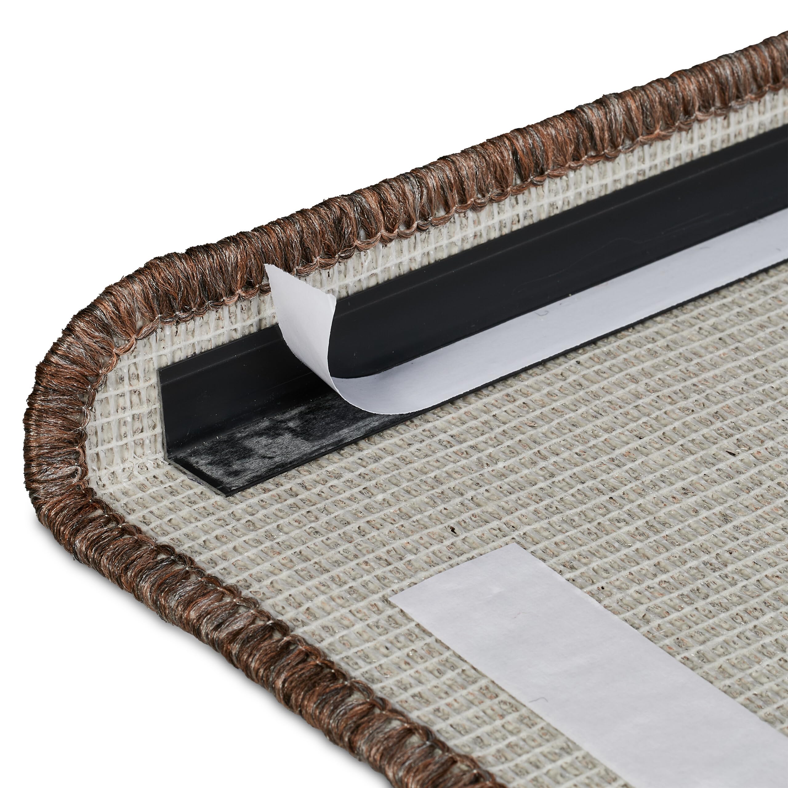 Relaxdays Tappetini Antiscivolo Scale Interne, Set 15 Tappeti Adesivi Gradini, 65x24 cm, Strisce Coprigradini, Marrone
