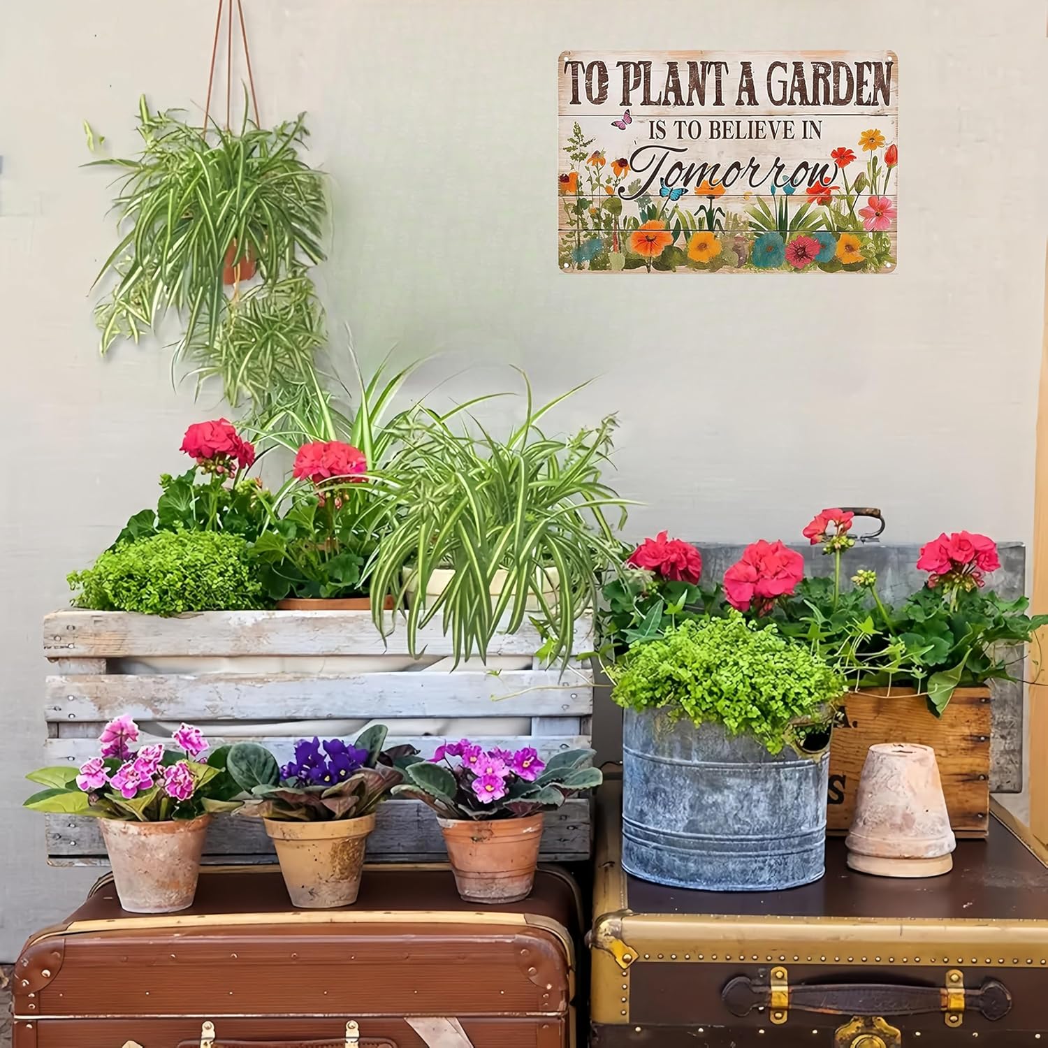 Bestylez Gardening Gifts Vintage Gardening Sign To Plant A Garden is To Believe Tomorrow Tin Sign for Home Garden Greenhouse Living Room Bedroom Outdoor Yard Backyard Decor 8X12 Inch (3366) - Image 6