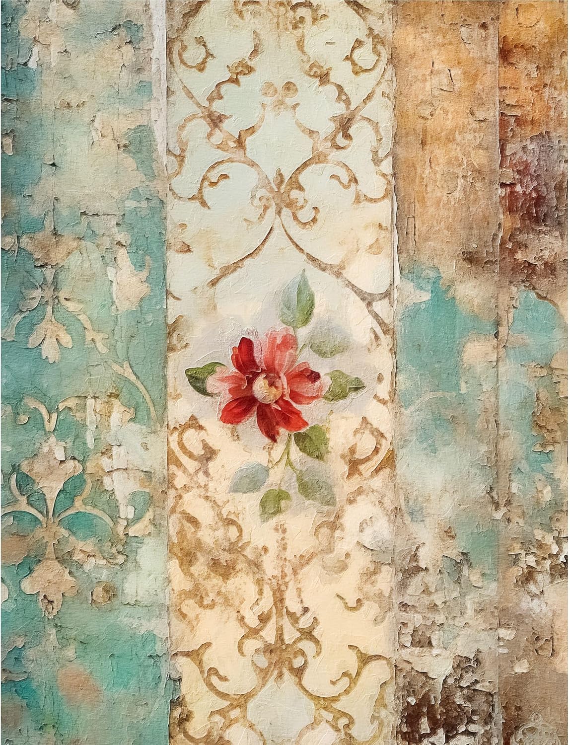 Wallpaper Pieces Rice Paper, 8 x 10.5 inch (6pc) - Mulberry Paper for Decoupage Scrapbooking Cards Crafts by Craft Kreatively