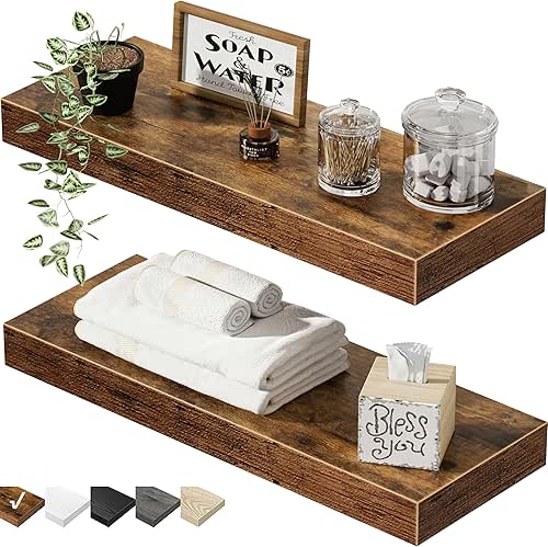 QEEIG Bathroom Floating Shelves for Wall - 15.7" Wall Mounted