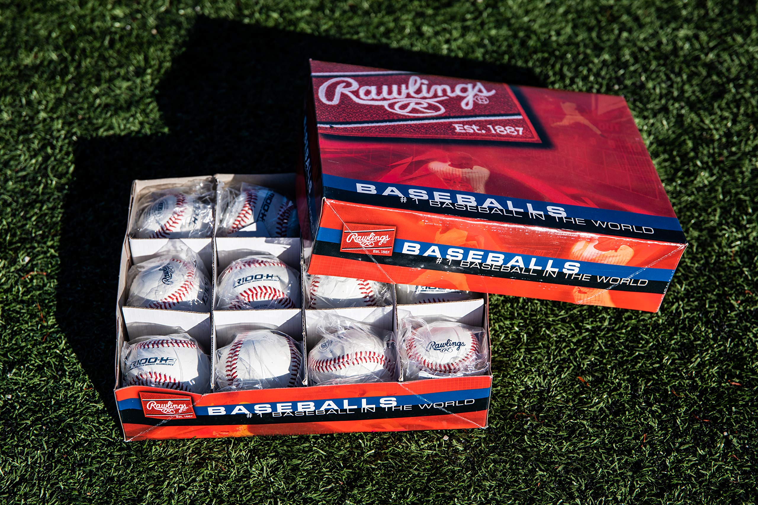 RAWLINGS Baseball Balls Baseballs NFHS NOCSAE-Pelotas de béisbol para Escuela Secundaria, Costura elevada, 12 Unidades, R100-H1, Unisex Adulto