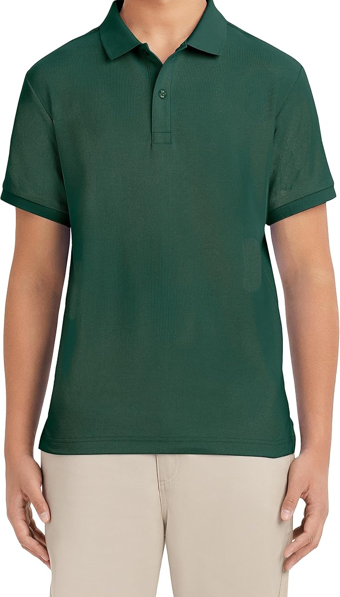 Nautica Polo de piqué elástico de manga corta uniforme para hombre joven