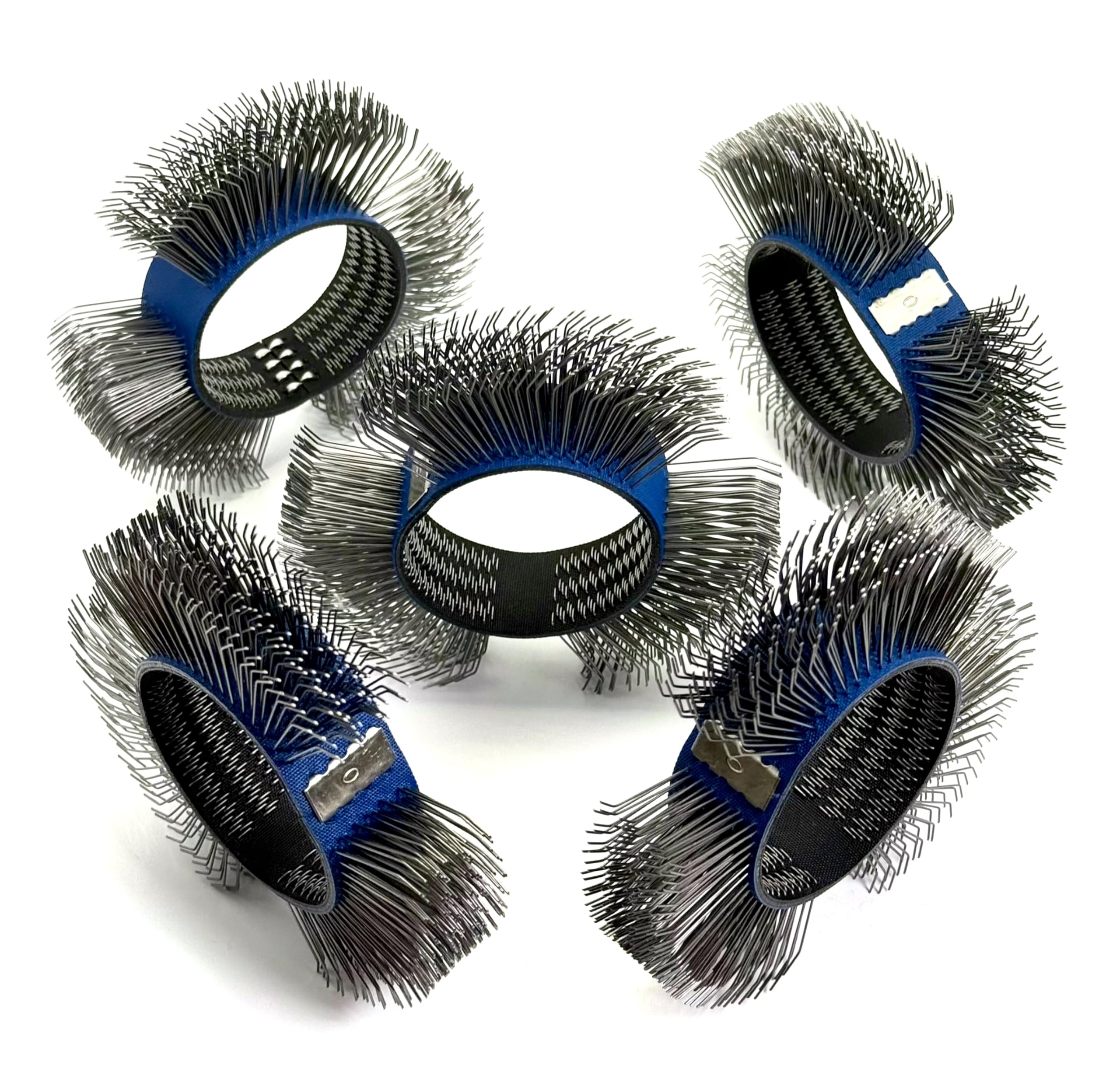 BürstenBänd 23mm Breite, Mittel Drahtbürste, 5 Stück | 0,5mm Kohlenstoff-Federstahl, Bristle Blasting Bänders, Korrosions und Rost Entfernung