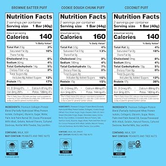 BUILT Bar Puff Protein Bars - Variety Pack - 15-17g Protein Snack Bars with Collagen - Calorie Conscious & Gluten Free - 12 Count, Variety May Vary | Protein Snack Bars with Collagen, Calorie Conscious, Gluten Free