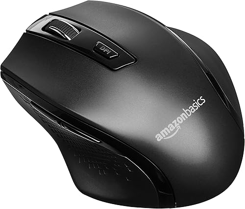 Miniatura 2 de Tienda Basics Ratón ergonómico inalámbrico para PC - DPI ajustable - Negro y alfombrilla de ratón para computadora de juegos - Negro