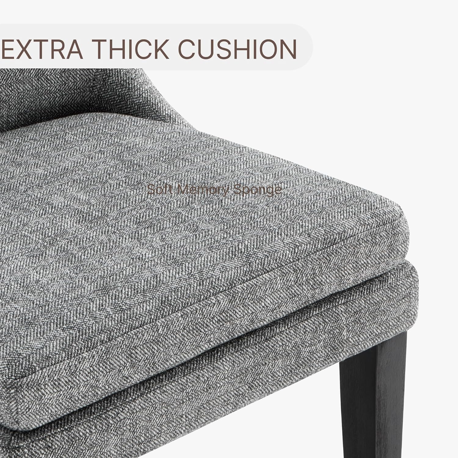 Upholstered Dining Chairs Modern Sidechair Performance Fabric High Back Armlesschair for Diningroom Kitchen,Dark Grey,Set of 2(1 Box)