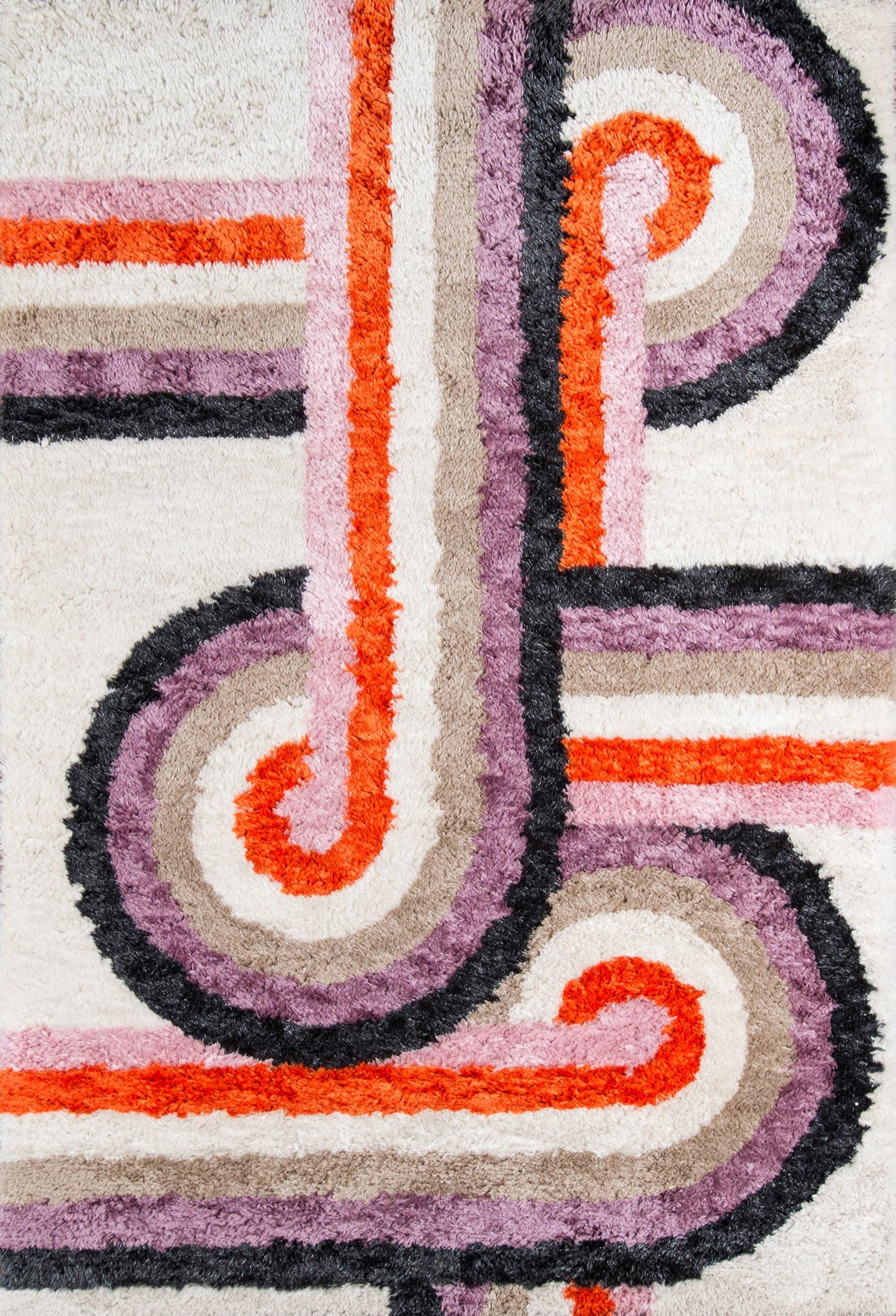 Novogratz Retro Collection Turnstyle Shag Area Rug, 2'0" x 3'0", Lavender