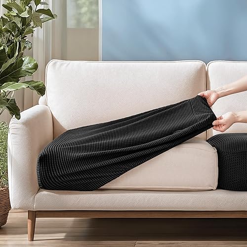 Vista 112 de CHUN YI - Funda elástica de cojín para sofá biplaza, funda de asiento de sofá con tela jacquard de elastano (mediana, color verde azulado) Verde