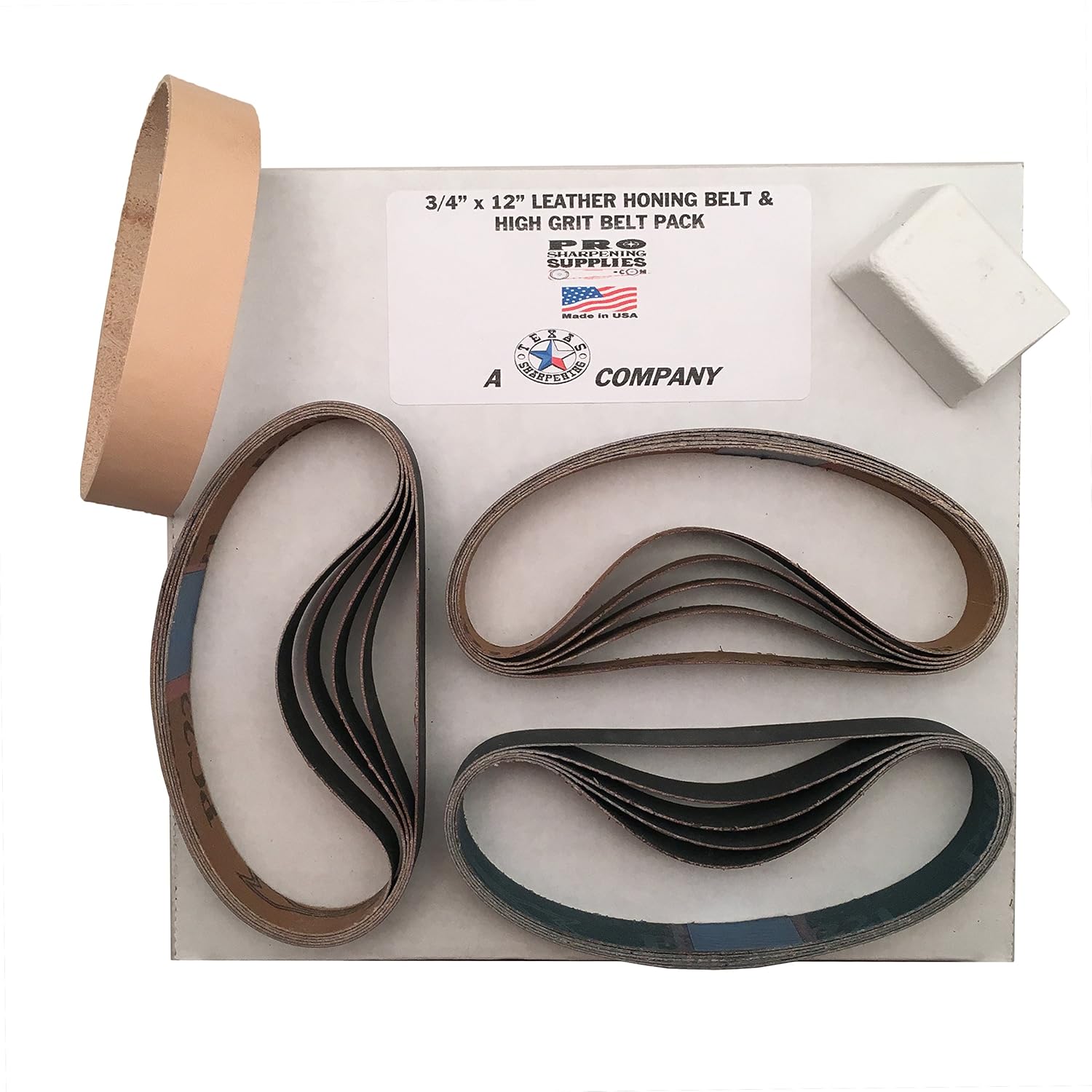 3/4”x12" High Grit Pack Fits Ken Onion Work Sharp 15 Belts & Leather