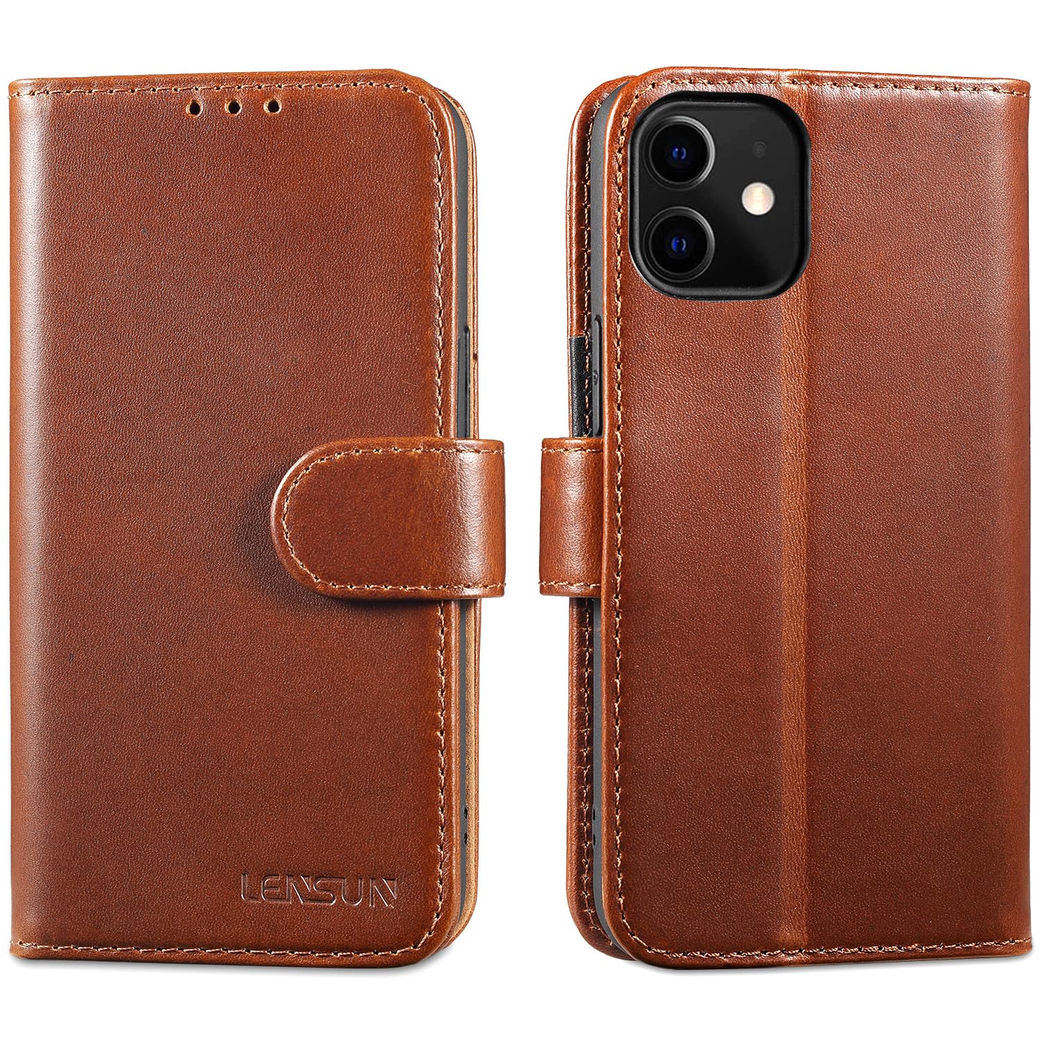 Étui pour iPhone 12 Mini marron antichoc et pratique - 7