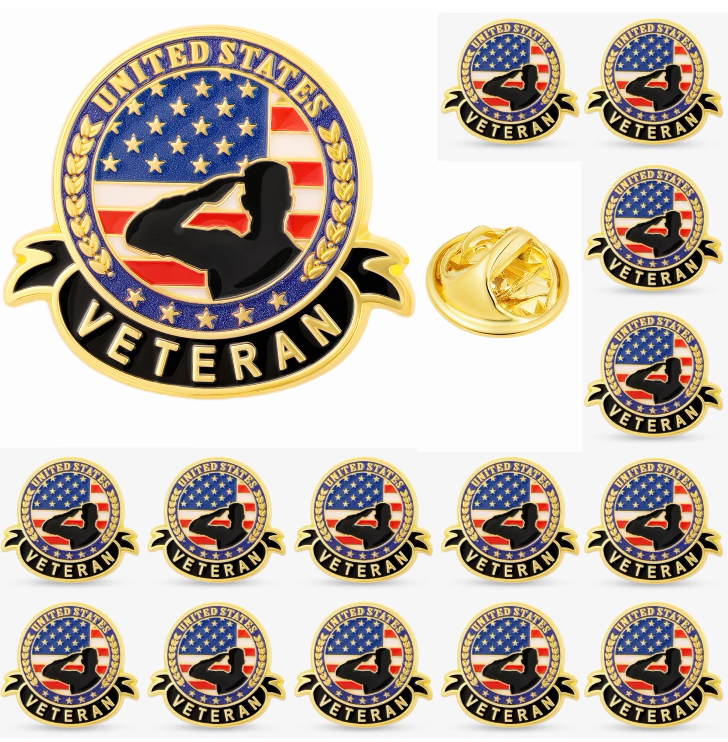 DISCAO 12/25/50/100 broches de veteranos esmaltados, pin de solapa para veteranos estadounidenses, pin de solapa para el Día de los Caídos, para ropa, mochila, sombrero, decoración patriótica militar