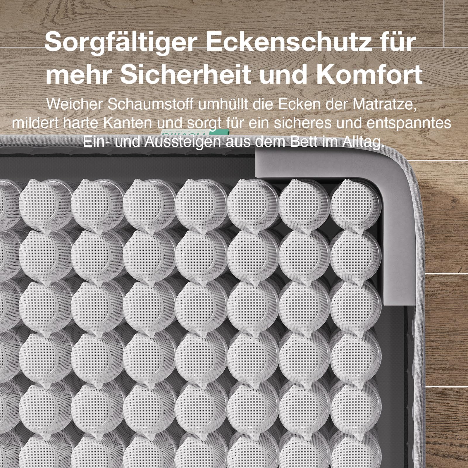 Novilla Matratze 140x200 cm 25 cm Höhe H3 mittelfest 7 Zonen Hybridmatratze | Taschenfederkernmatratze mit Komfortschaum Passt sich Körperformen natürlich an, Atmungsaktiver Unterstützung, Oeko-TEX®
