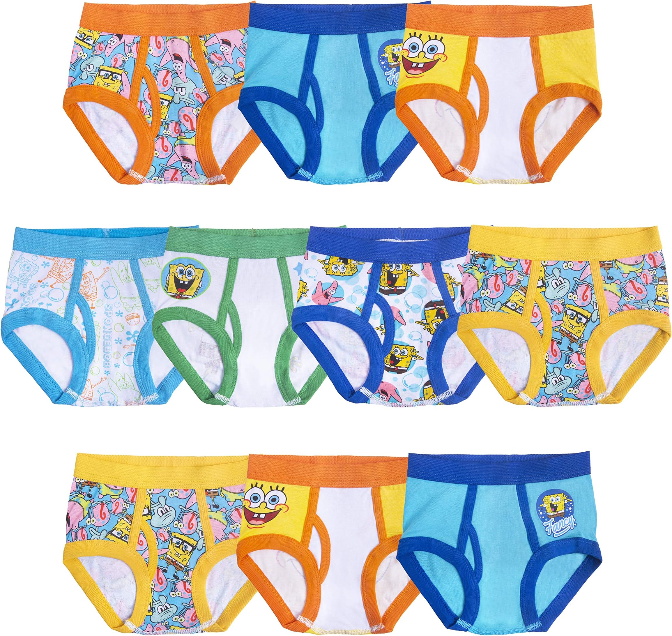 SPONGEBOB SQUAREPANTS boys Amazon Exclusive Underwear Multipacks With Patrick, Squidward and More in Sizes 4, 6, 8, 10 & 12