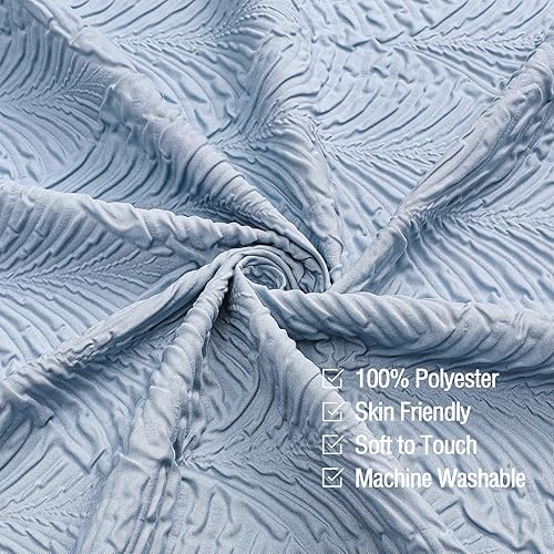 Miniatura 4 de Gibelle Cortina de ducha para baño, cortina de ducha de tela texturizada en relieve 3D, moderna cortina de ducha de tela suave con ganchos, 72 x 72