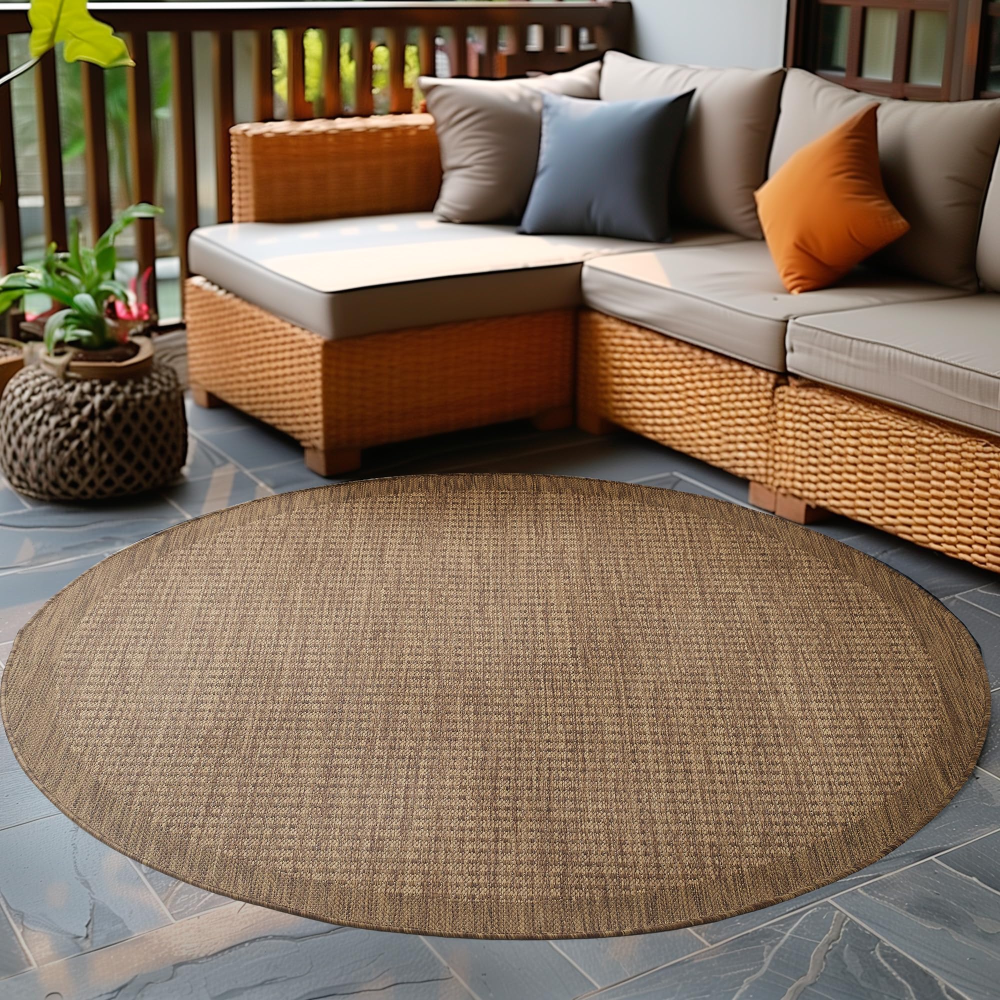 Carpetsale24 In- & Outdoor-Teppich Wetterfest Einfarbig Flachgewebe Küchenteppich Balkon Garten, Terrassen Teppich