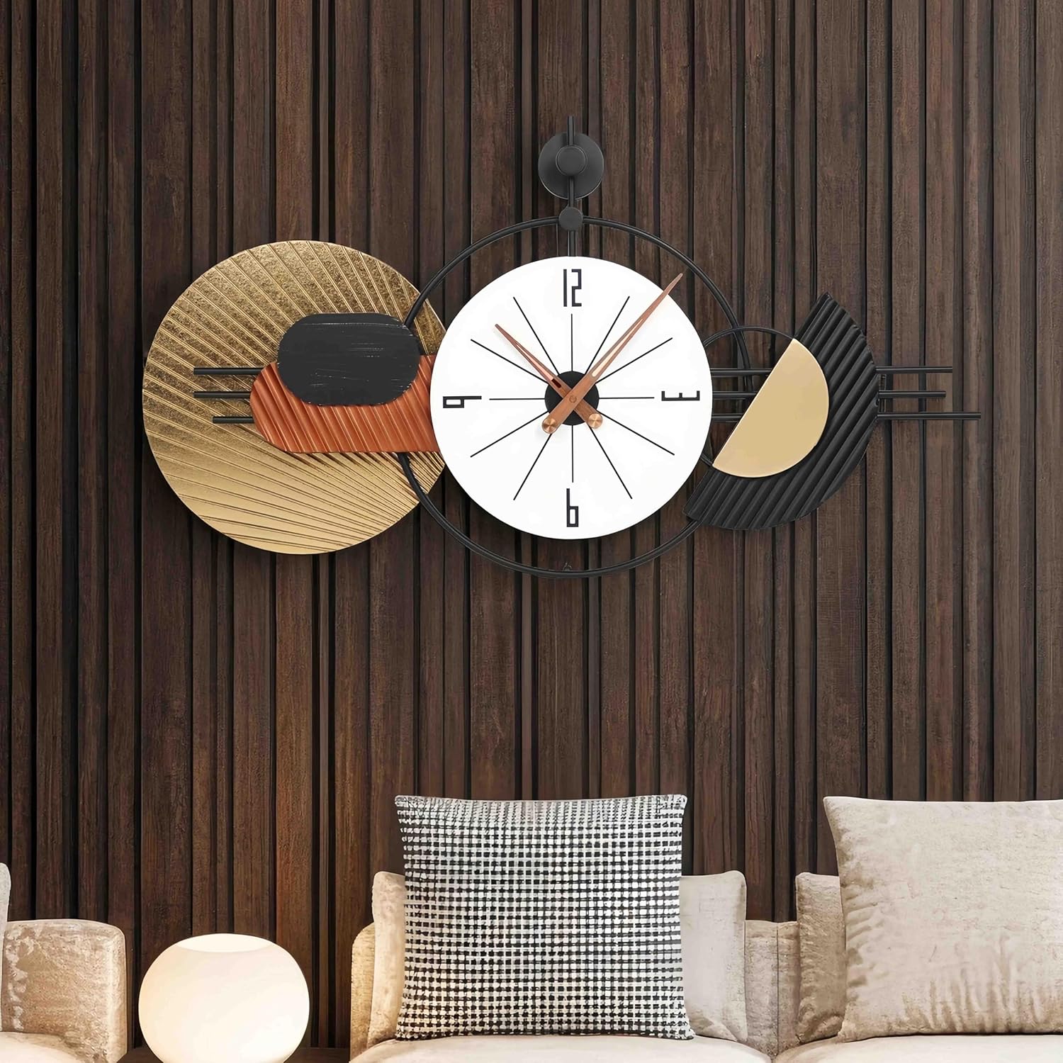 34x19 Inch Modern Large Wall Clock, Battery Operated Silent Non-Ticking Decorative Clocks for Home, Living Room, Kitchen, Bedroom, Office - Ideal Gift for Home Decor Lovers