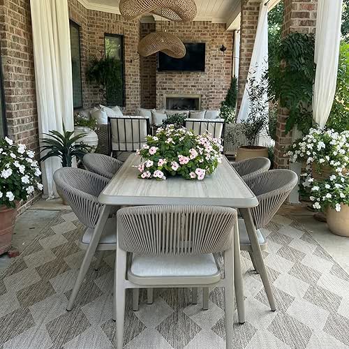 PURPLE LEAF 7 Pieces Outdoor Dining Set Patio Table and