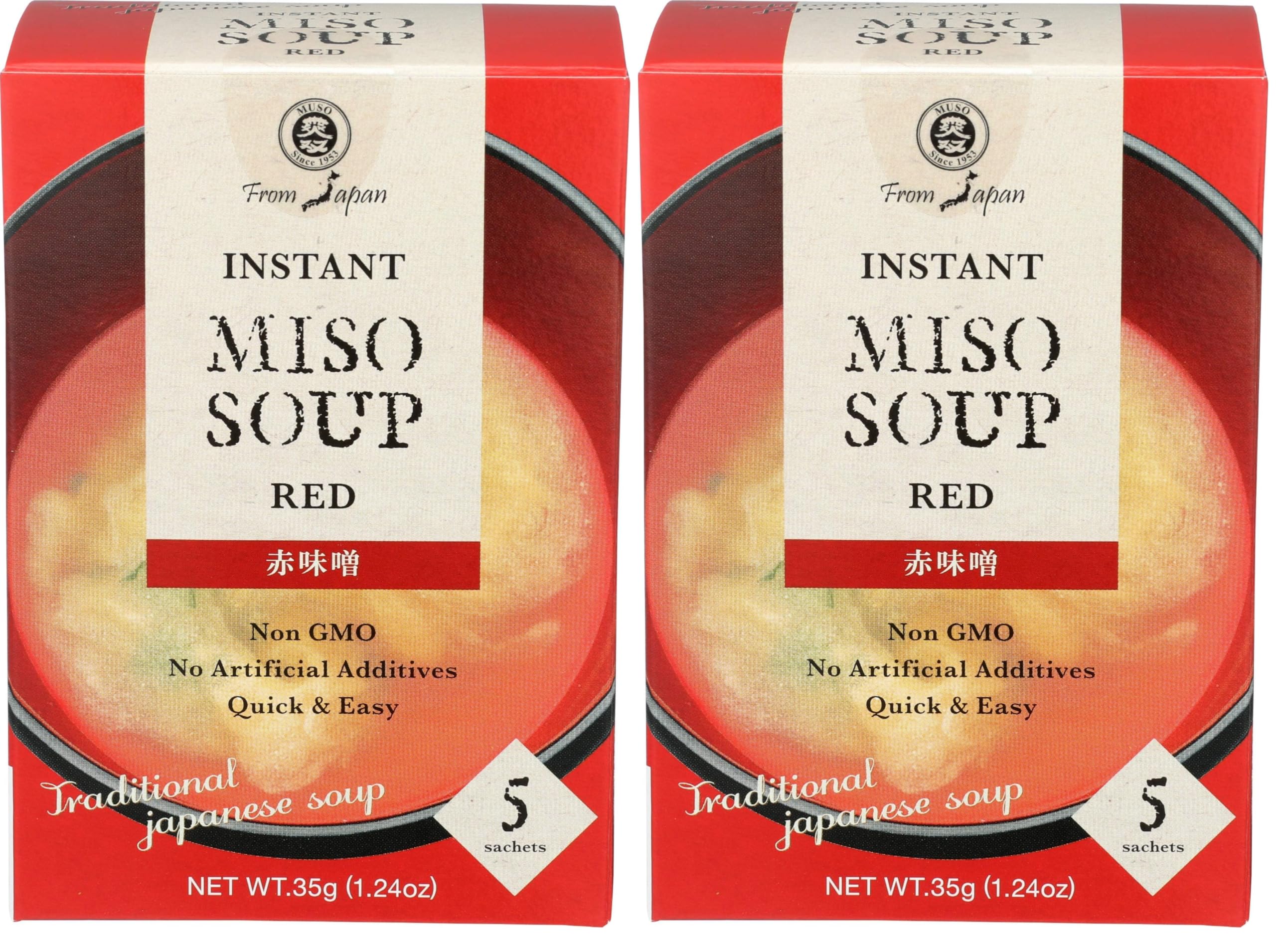 Muso From Japan Instant Miso Soup, Red, 5 Servings, 1.24 Ounce