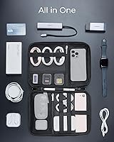 Vista 7 de BAGSMART Electronics Travel Organizer Case for 10.2 Inch Tablets, Tech Pouch Essentials for Power Bank, SD Cards, Cord and Cable Storage Bag, Black