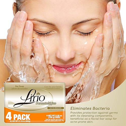 Miniatura 4 de Lirio Derma Bar Jabón Dermatológico, jabón corporal de 5.3 onzas, paquete de 4