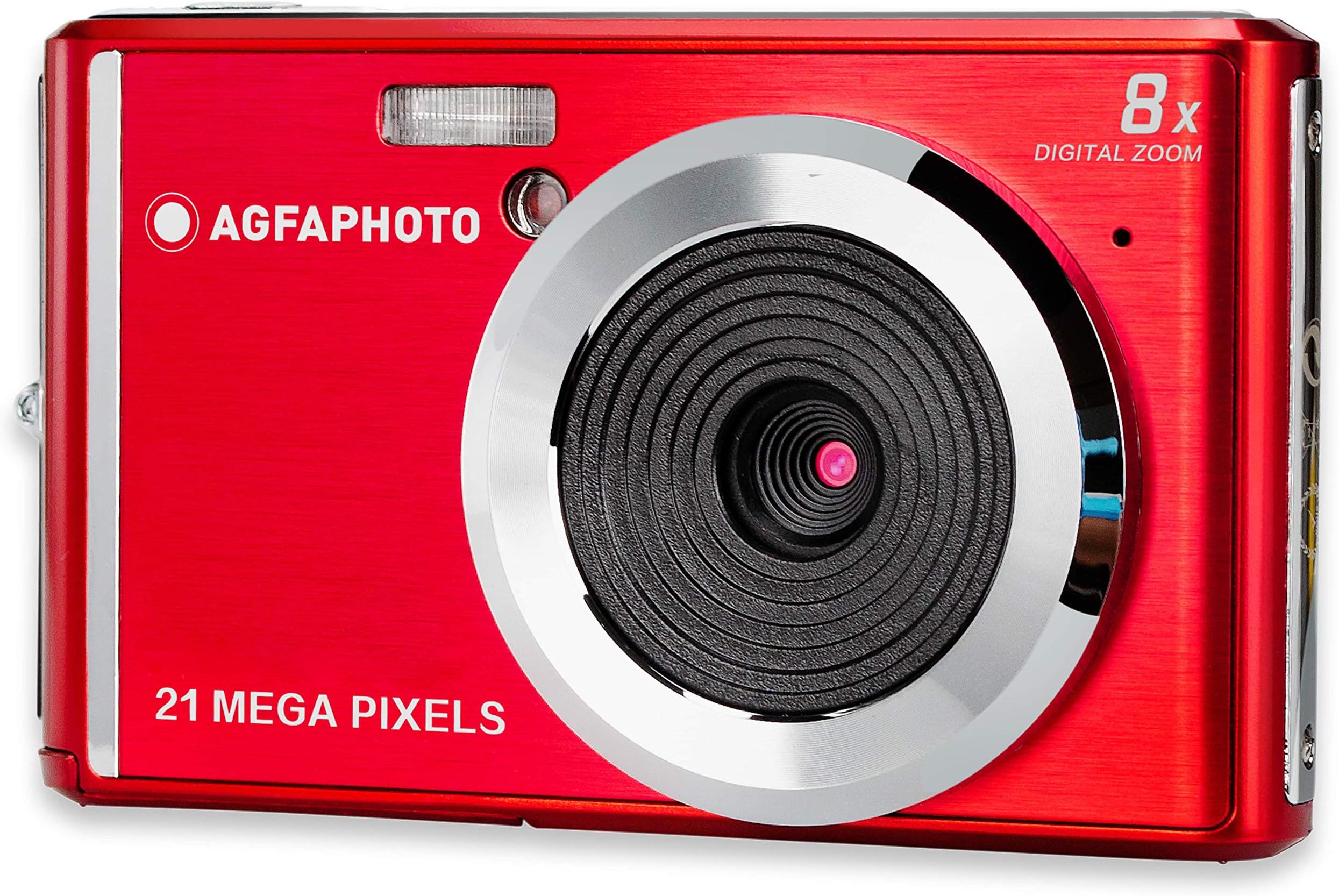 AgfaPhoto AGFA Photo - Compact Digital Camera with 21 Megapixel CMOS Sensor, 8x Digital Zoom and LCD Display Red