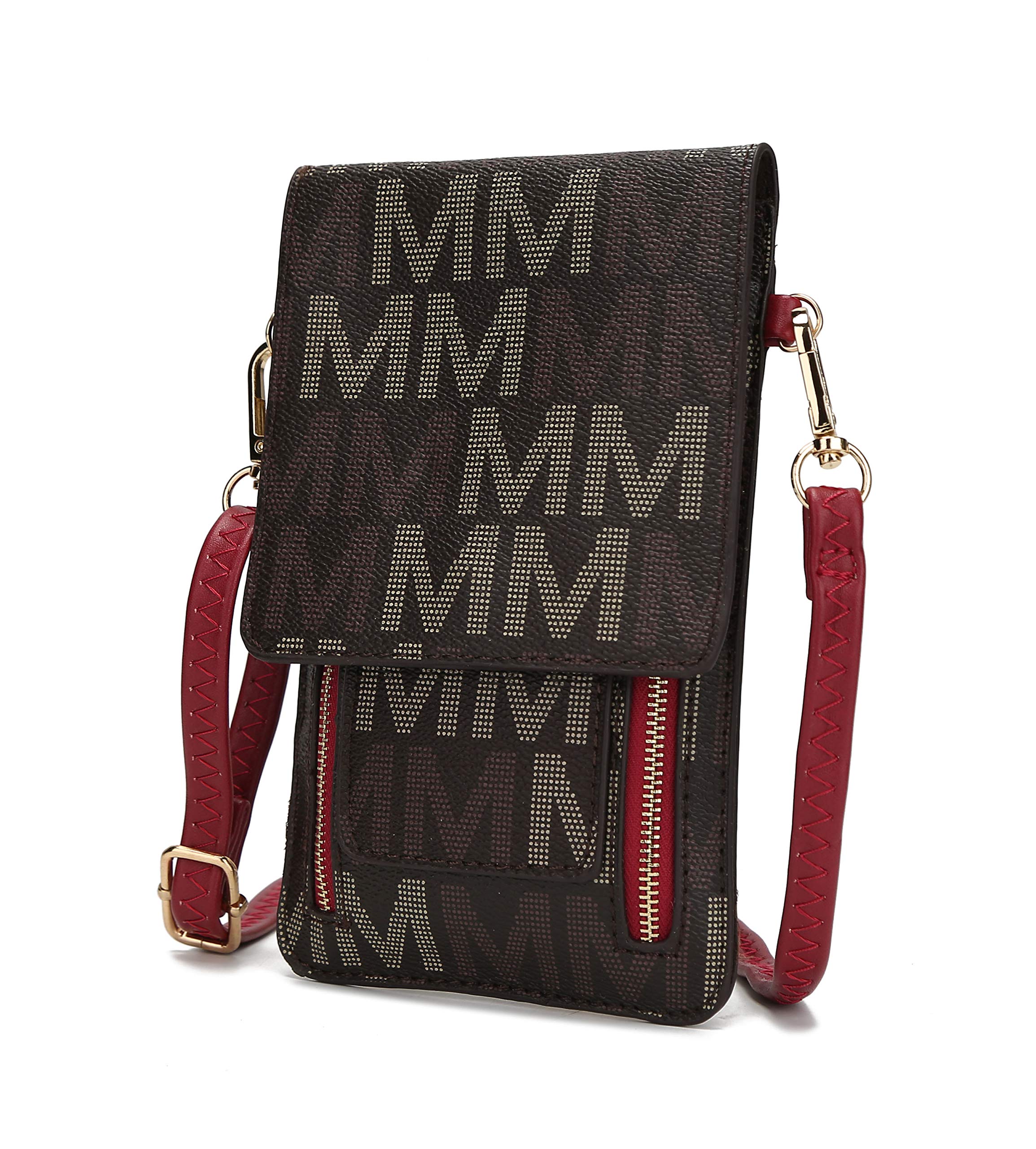 MKF Small Crossbody Cell Phone Purse Wallet for Women PU Leather Cellphone Bag Case with Shoulder Strap