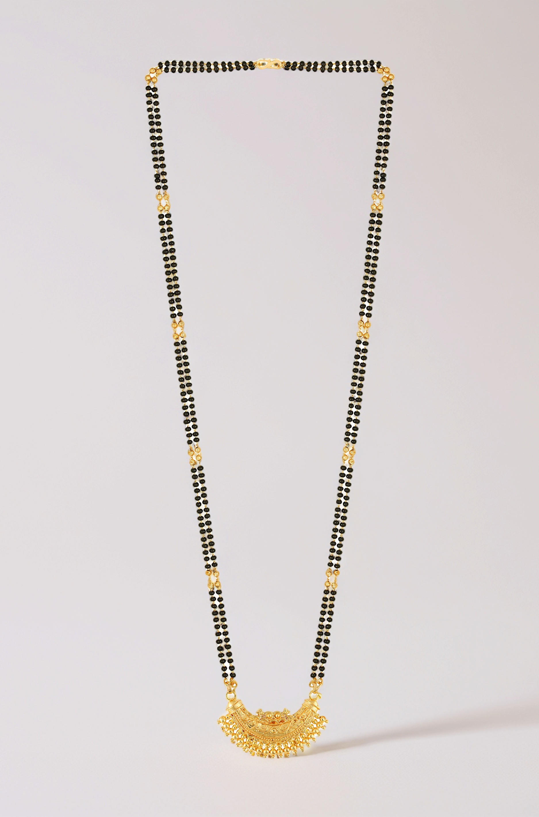 MEENAZ Mangalsutra For Women Girls Ladies Wife Temple South Indian Traditional 1 One Gram Gold Stylish Maharashtrian Long Chain Wati Mangal sutra Pendant Tanmaniya Black golden Nallapusalu Chains