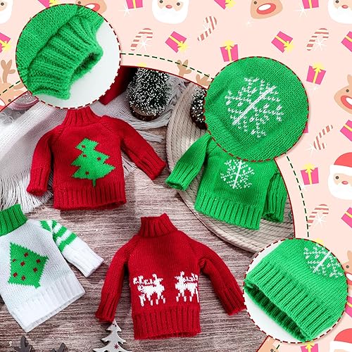 Miniatura 4 de Bencailor 4 piezas de ropa de muñeca de invierno de 11.5 pulgadas, accesorios de muñeca de niña y niño, ropa con capucha, conjunto de suéter de