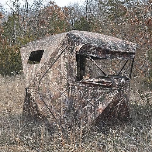 Miniatura 7 de XProudeer Hunting Blind See Through Ground Blinds with 270360 Degree Pop Up Portable Deer Blinds 1-4 Person Camouflage Ground Blinds for Deer &