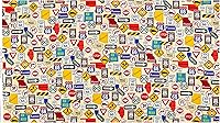 Vista 2 de QT Fabrics This & That II Route 66 Road Signs Cream, Quilting Fabric by the Yard