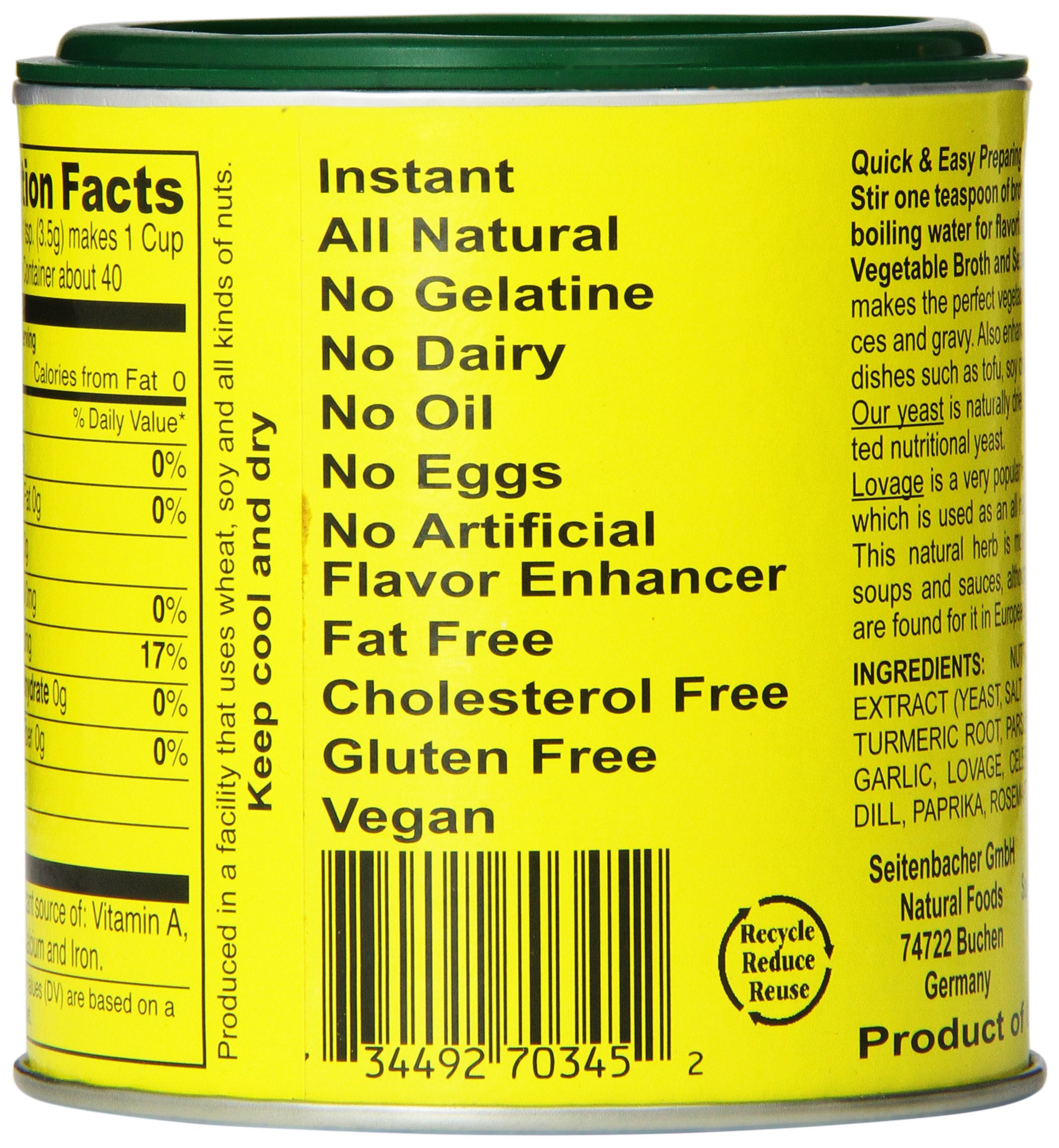 Seitenbacher Vegetarian Vegetable Broth and Seasoning, 5-Ounce Cans (Pack of 6)
