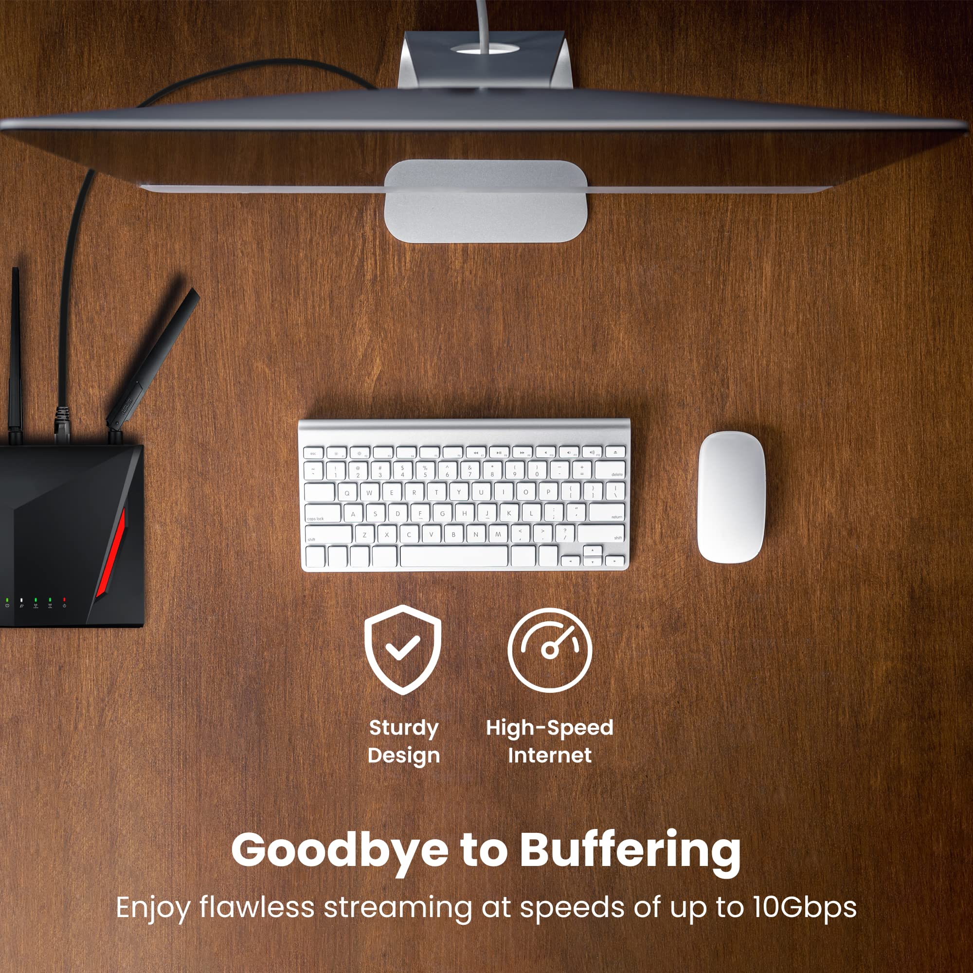 AURUM KABLES Kabel Ethernet Cat 8 15,2 m, czarny, płaski, Cat8, złącze ekranowane, pozłacane, 26 AWG, 40 Gb/s, 2000 MHz, przewód sieciowy LAN, kompatybilny z grami, modem, router