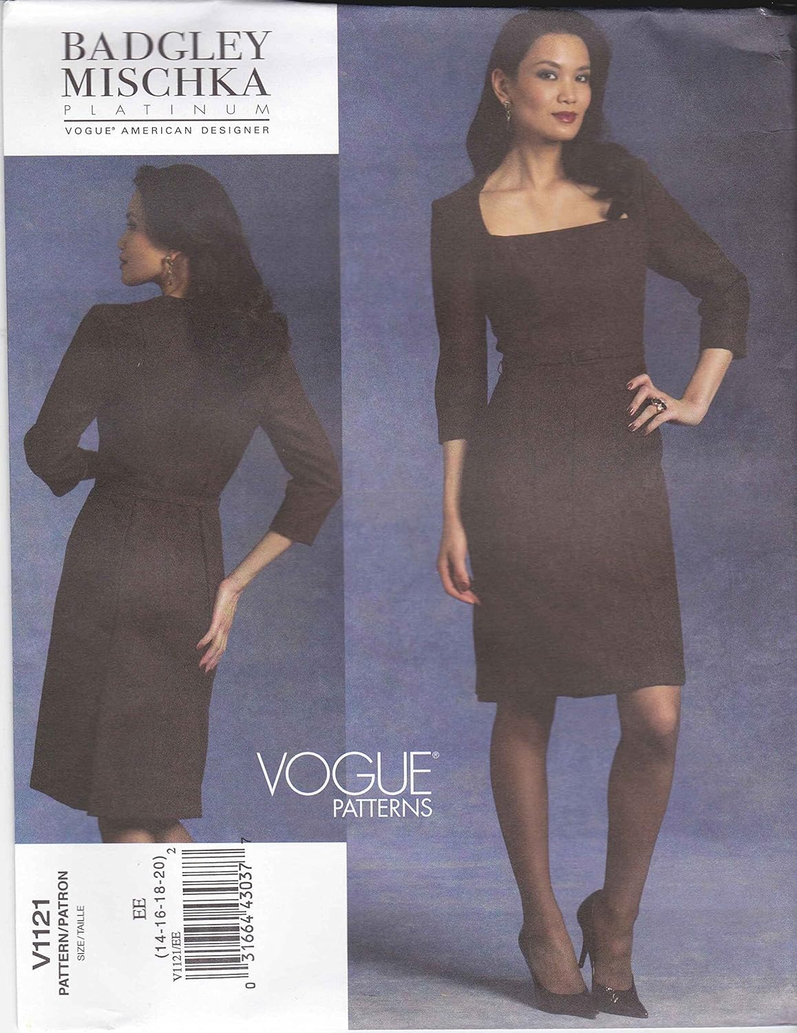 Vogue Patterns 1950 Misses' Dress by Badgley Mischka Vogue Patterns V1121 ミセスドレスとベルト、サイズ EE (14-16-18-20)