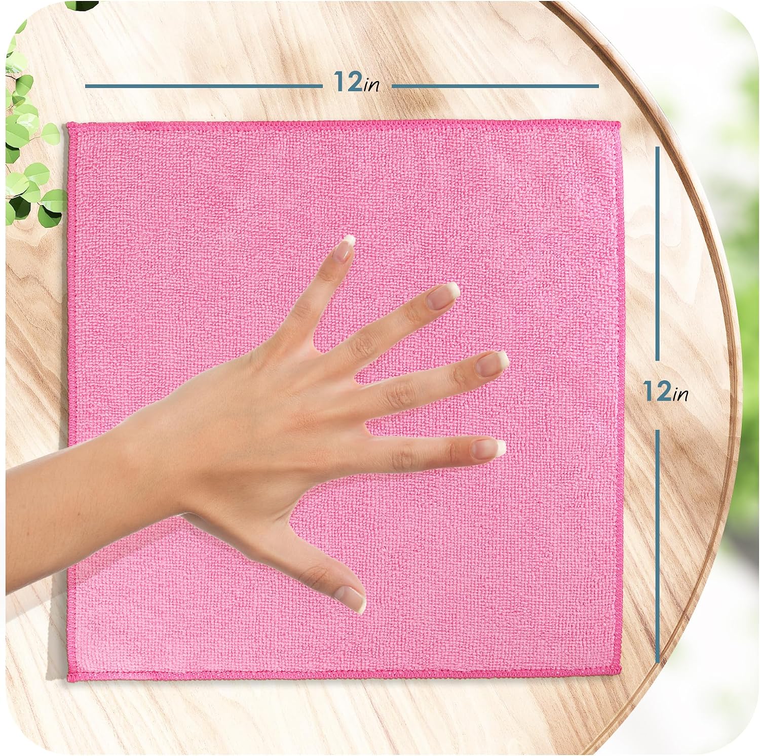 Hearth & Harbor Microfiber Cleaning Cloth Microfiber Towels for Cars 24 Pack Washcloths Pink Cleaning Rags Reusable Microfiber Towel Microfiber Cloth Rags Lint Free Cloth 12Inchesx12Inches image 2