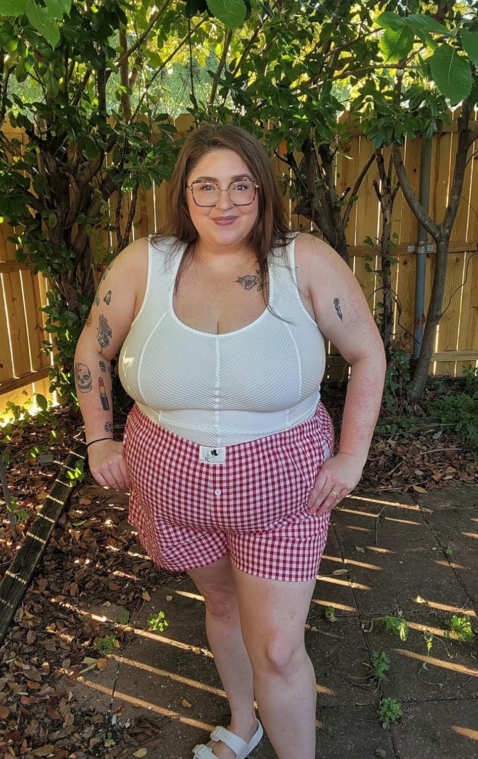 COOTRY Plus Size Women Boxer Shorts Cotton Plaid Gingham Shorts Casual Pajama Sleep Shorts Y2K Beach Bottoms - Image 2