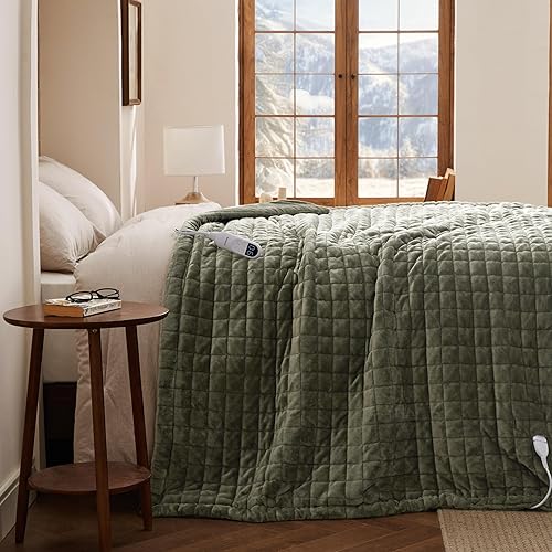 Miniatura 35 de Bedsure Manta eléctrica individual - Manta térmica de franela suave, calentamiento rápido con 10 configuraciones de tiempo y 6 ajustes de calor, 11