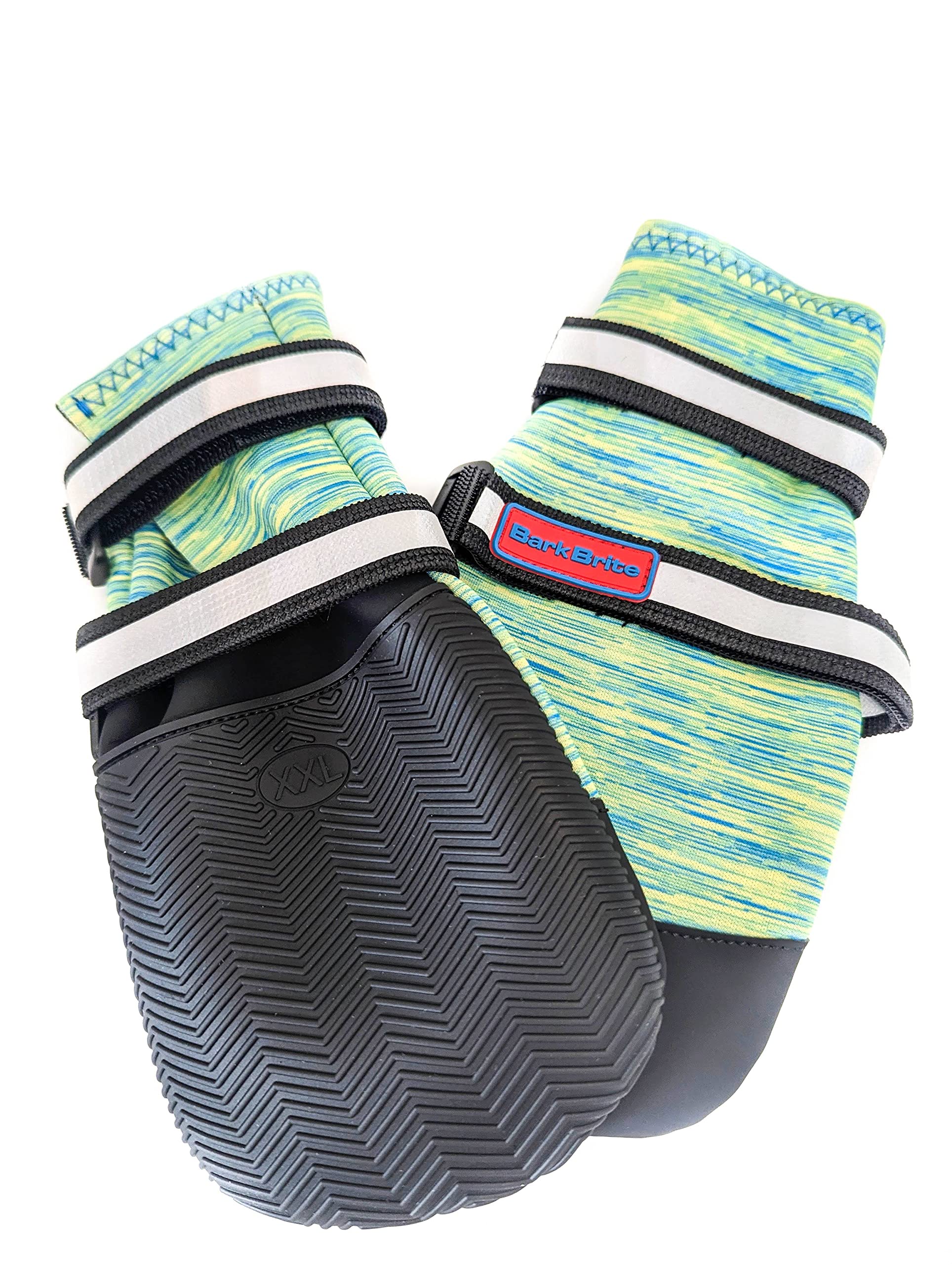 All Weather Neoprene Dog Shoes with Reflective Straps in 5 Sizes! (Turquoise, XXL)