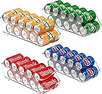 Vista 10 de Simple Houseware Organizador y dispensador de latas de soda para refrigerador/despensa, transparente