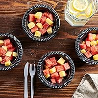 Vista 3 de PLASTICPRO 100 piezas de cuencos de plástico negros ligeros de 12 onzas, cuencos de sopa de plástico, platos de ensalada negros desechables
