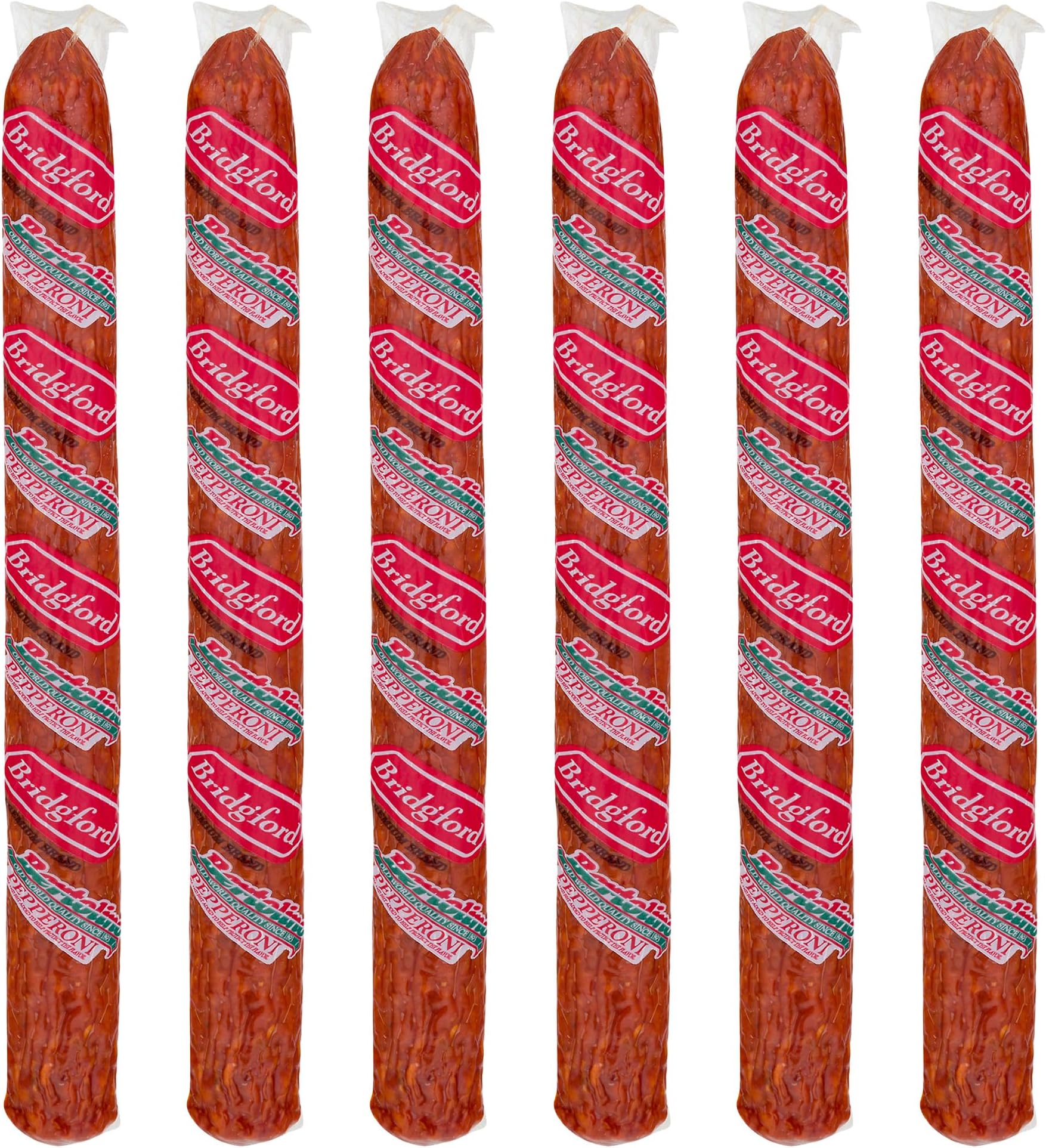 Old World Pepperoni Stick 16 oz Pack of 6 - Naturally Smoked Pepperoni Stick for Pizza and Sandwiches - High Protein Zero Carb Keto Snack for Low Carb Keto Diets and Dietary Preferences