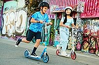 Vista 9 de Razor Patinete A5 Lux Kick para niños de 8 años en adelante, ruedas de uretano de 8 pulgadas, acabado anodizado con colores y gráficos llamativos