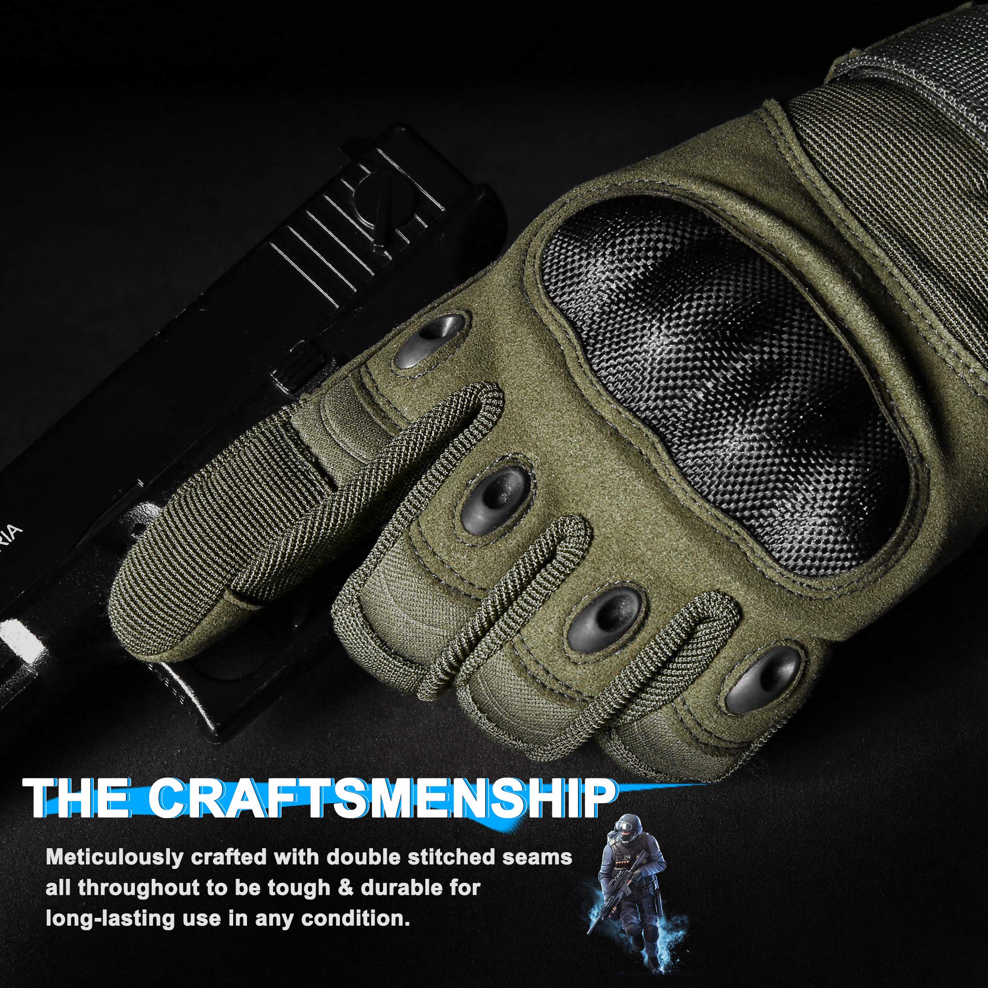 WTACTFUL Gants de Moto Airsoft Course Cyclisme ATV BMX Alpinisme Chasse Randonnée